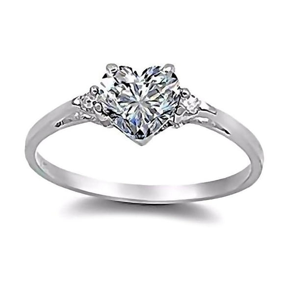 Cassie: 0.81ct Heart Cut Russian Ice on Fire CZ Promise Friendship Ring sz 11.5