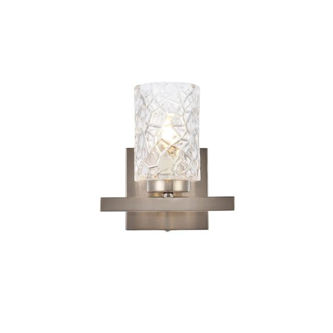 Cassie Contemporary 7.5" Satin Nickel Wall Sconce with Clear Shade