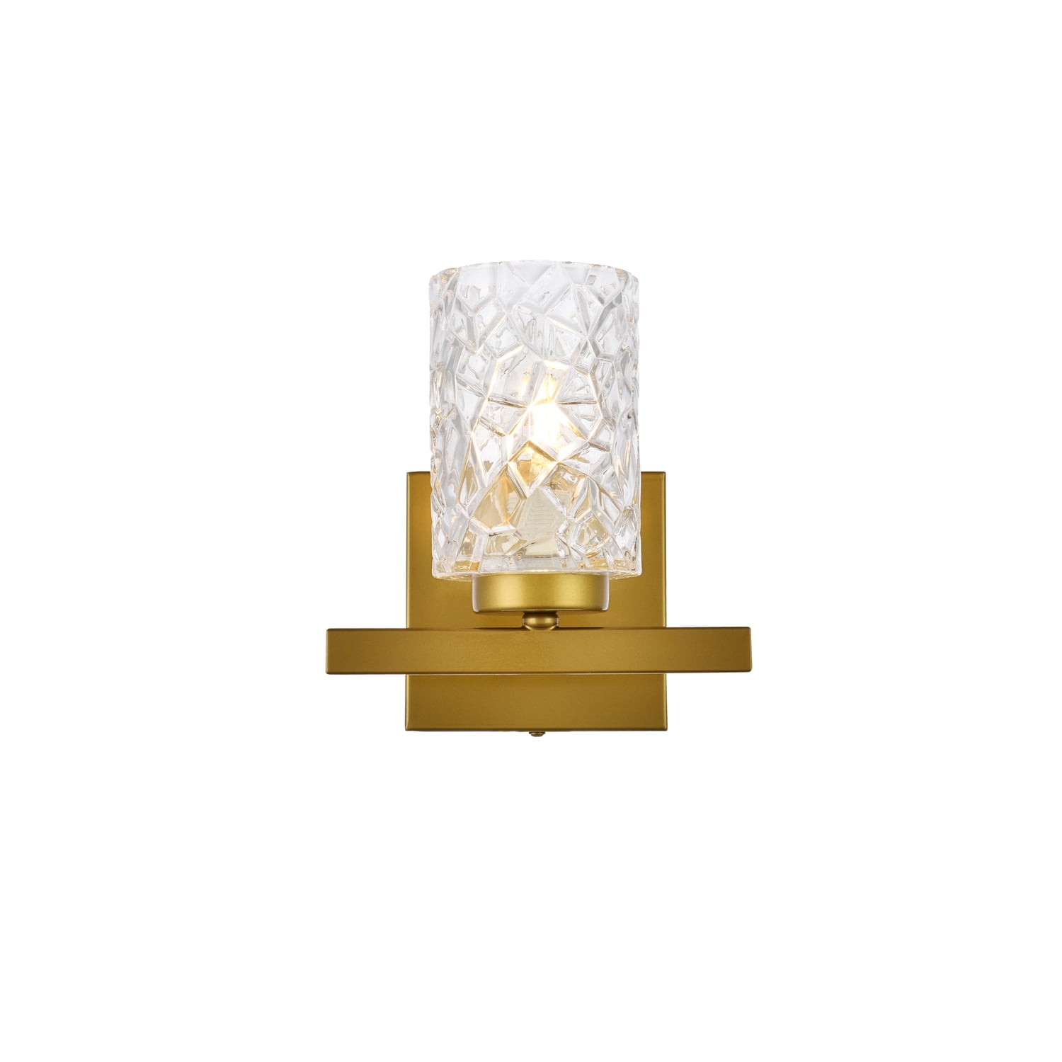 Cassie Brass and Clear Glass Dimmable Wall Sconce