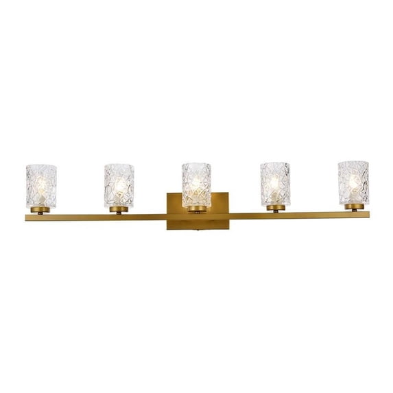 Cassie 5 lights bath sconce in brass with clear shade