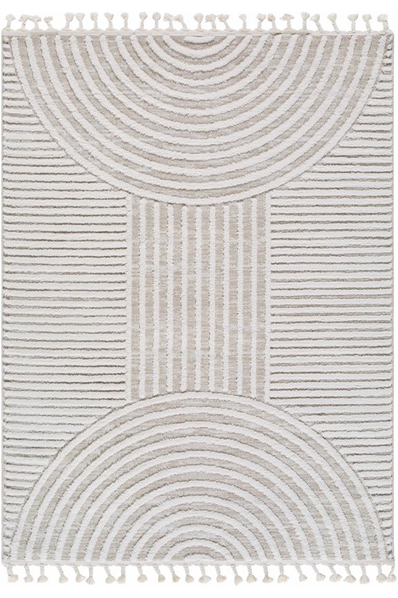 BoutiqueRugs Cassie Contemporary Area Rug - Cream, Peach - 3'11" x 5'7"