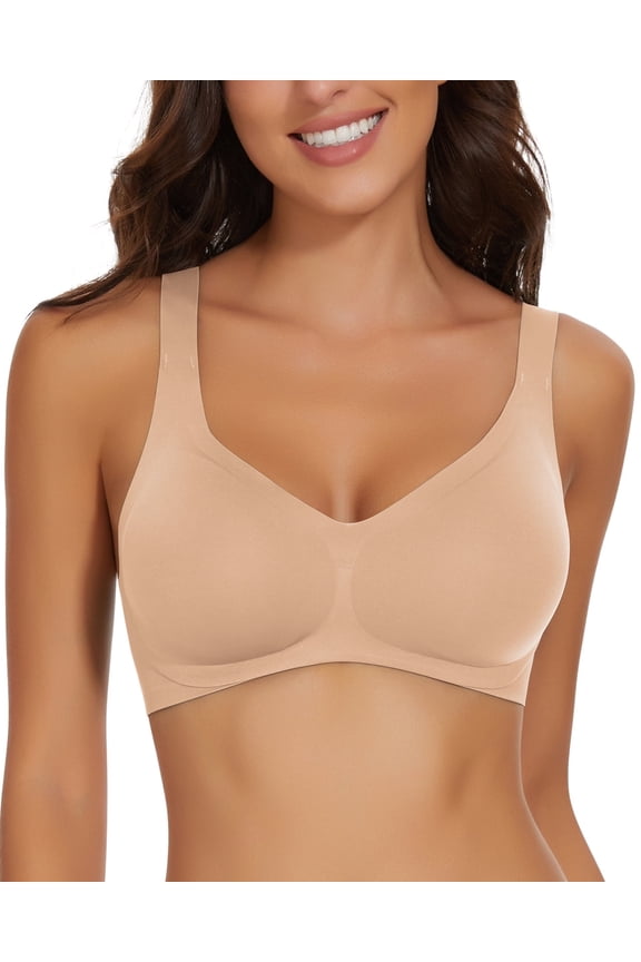 Smoothing Wireless Bras for Women Comfort Seamless Bra Full Coverage Push Up Bra Adjustable Padded Bra