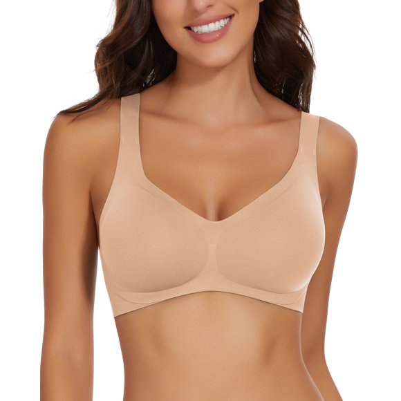 Cassie Liz Smoothing Wireless Bras for Women Comfort Seamless Bra Full Coverage Push Up Bra Adjustable Padded Bra