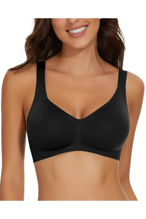 Smoothing Wireless Bras for Women Comfort Seamless Bra Full Coverage Push Up Bra Adjustable Padded Bra