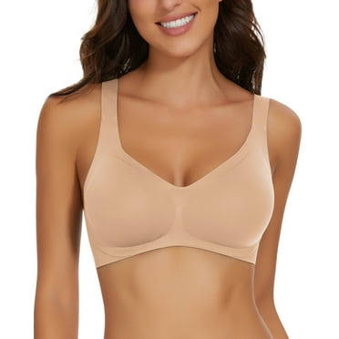 Cassie Liz Smoothing Wireless Bras for Women Comfort Seamless Bra Full Coverage Push Up Bra Adjustable Padded Bra