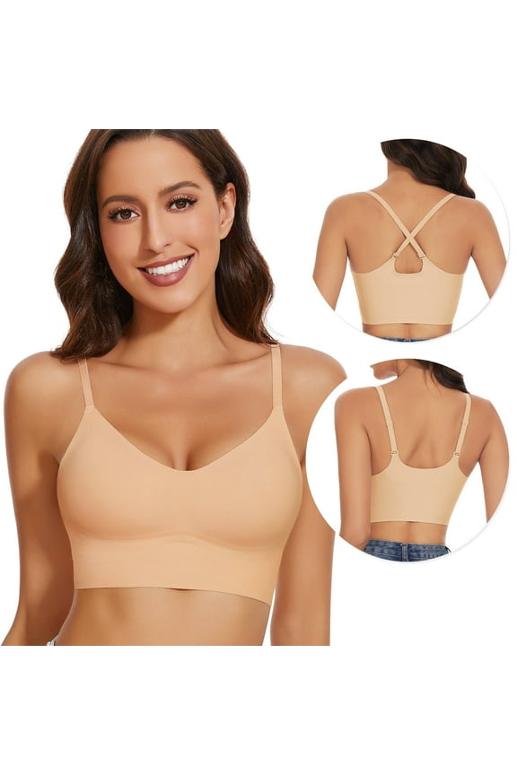 Wireless Bras for Women Comfort Seamless Bra with Convertible Straps