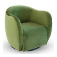 thumbnail image 1 of Cassilda Mid-Century Modern Velvet Upholstered Swivel Chair in Green, 1 of 6