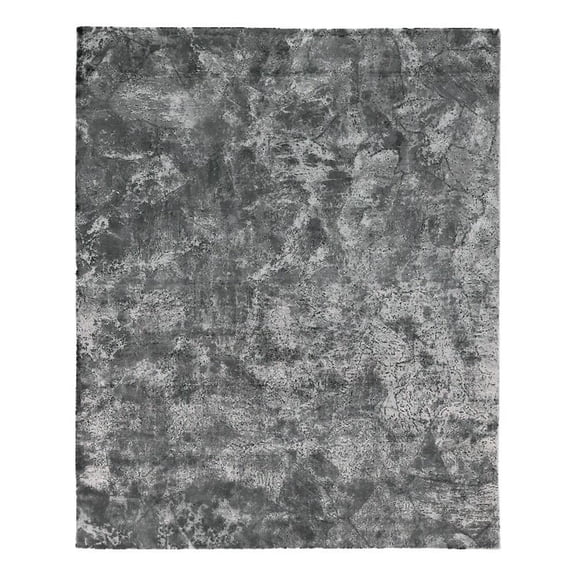 Cassina Handloomed Bamboo Silk Gray/Dark Gray 8'x10' Area Rug