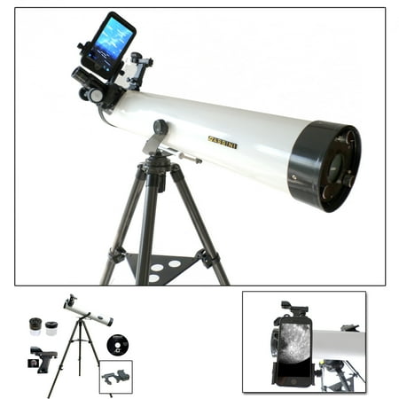 Cassini - 800mm x 80mm Reflector Telescope with Smartphone Adapter - White