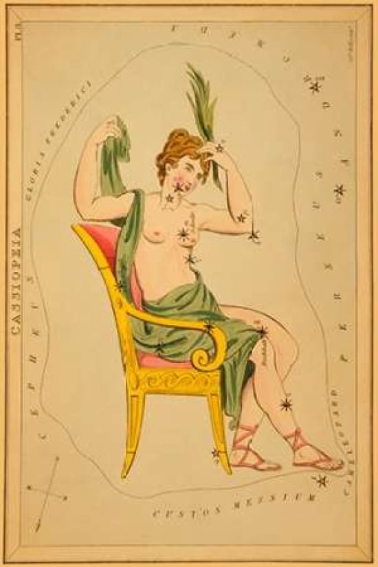 Cassiopeia 1825 Canvas Art - Jehoshaphat Aspin (24 x 36)