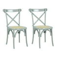 thumbnail image 1 of Cassis Classic Traditional X-Back Wood Rattan Dining Chair, Gray/Natural (Set of 2), 1 of 9