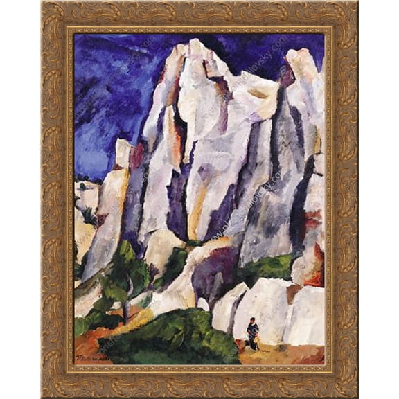 Cassis. Cliffs. 24x20 Gold Ornate Wood Framed Canvas Art by Pyotr Konchalovsky