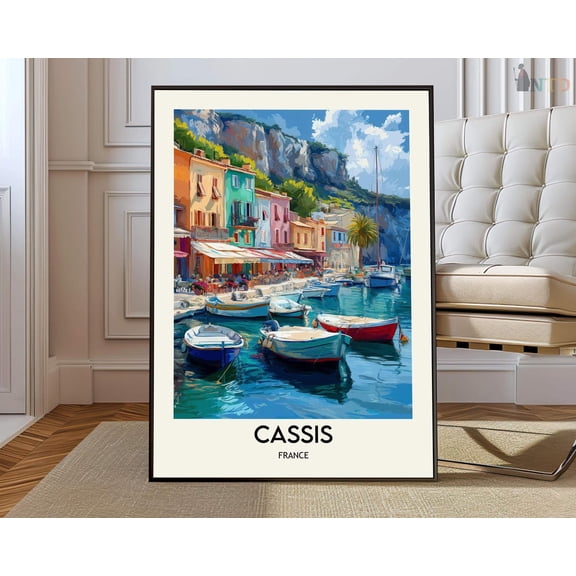 Cassis French Riviera City Map Wall Art Travel Decor Photo Print Unframed Paper Print