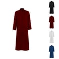 thumbnail image 1 of Cassock Robe Robe for Men Long Sleeve Button Down Stand Collar Choir Minister Clergy Pulpit Liturgical, 1 of 3