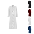 thumbnail image 1 of Cassock Robe Robe for Men Long Sleeve Button Down Stand Collar Choir Minister Clergy Pulpit Liturgical, 1 of 3