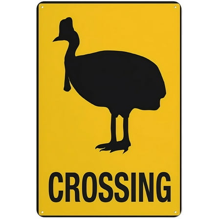 Cassowary Crossing Sign, 8"x12" Outdoor Safe Sign, Alert Sign for Home Business Driveway, High-Visibility Wildlife Safety Signage