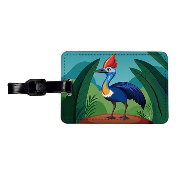 Cassowary Flightless Bird Australian Faux Leather Travel Luggage Tag