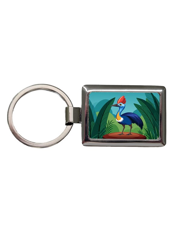 Cassowary Flightless Bird Australian Metal Rectangle Keychain