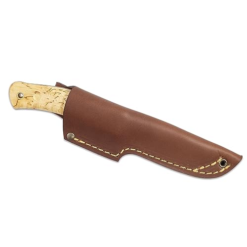 Casstrom No.10 SFK Bushcraft Knife – 14C28N Steel, Scandi Grind, Curly Birch Handle With Firesteel