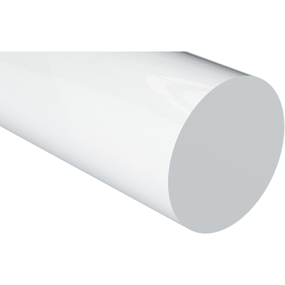 Cast Acrylic Plexiglass Rigid Round Rod, Clear, 2" Thick, 72" L