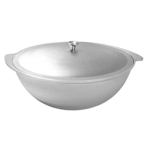 Cast Aluminum Asian Cauldron (Kazan) with Lid – Durable and Eco-Friendly Cookware for Pilaf, 12L