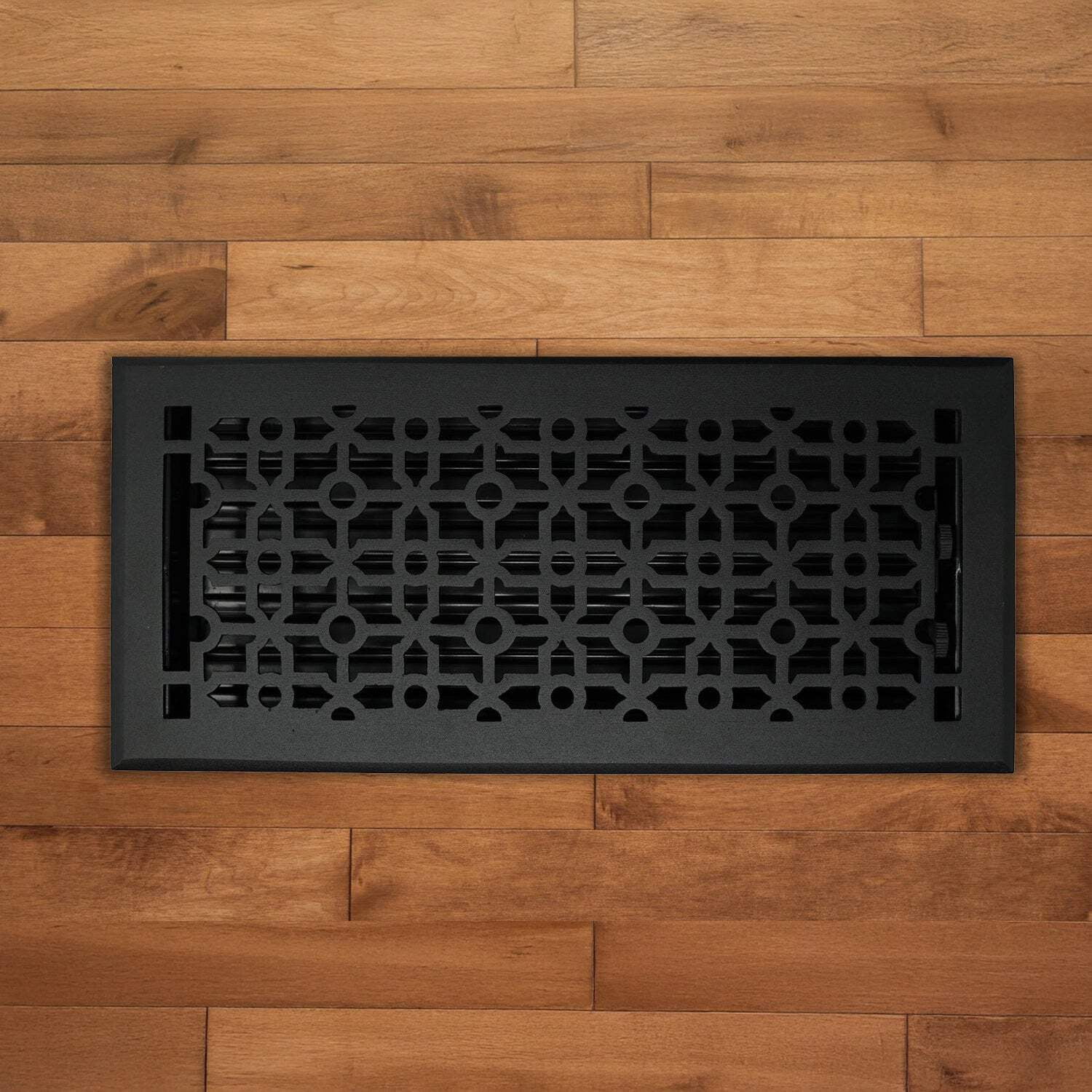 Cast Aluminum Cathedral Vent Cover, Black, Floor and Wall, Modern