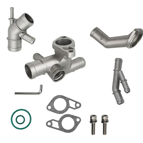 Cast Aluminum Coolant Flange Upgrade Kit Fit For VW Golf Mk4 / Jetta Mk4 1.8T 2000-2005, Audi TT 2000-2002 1J0121087E 06A121121C 06A121133J