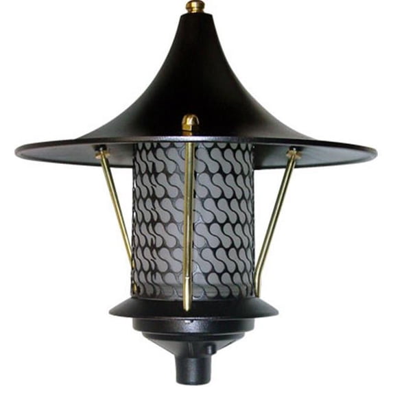 Cast Aluminum Flair Top Pagoda Light, Black