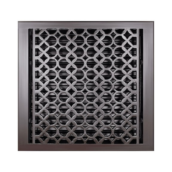 Cast Aluminum Floor Register with No Holes | Modern Design Heavy Duty Cast Aluminum | Metal Floor & Wall Surface Mount Register | Size 14" X 14" VR-100 | Brown