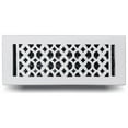 thumbnail image 1 of Cast Aluminum Floor Register with No Holes | Modern Design Heavy Duty Cast Aluminum Vent Covers | Air Vent Covers for Floors, Walls & Ceiling | Size 4" X 12" VR-100 | White, 1 of 10