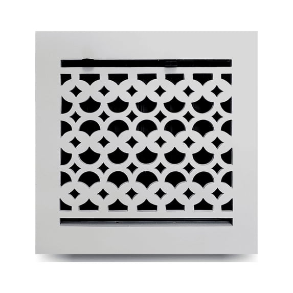 Cast Aluminum Floor Register with No Holes | Powder Coated Floor Vent Covers | Air Vent Covers for Floors, Walls & Ceiling | Size 8" X 8" VR-100 | White
