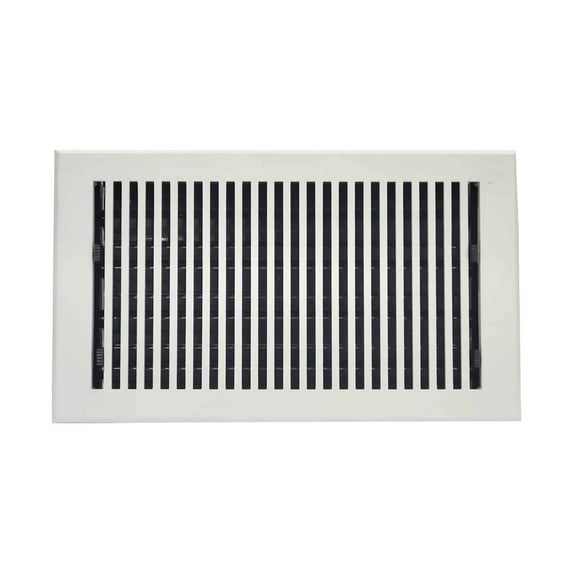 Cast Aluminum Floor Register with Removable Dampers | Powder Coated Floor Vent Covers | Air Vent Covers for Floors, Walls & Ceiling| Size 8" x 14" VR-102 | White, holes and matching screws