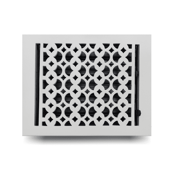 Prima Decorative Hardware, Floor Register A/C, Vent Cover, 8" x 10", Cast Aluminium, White