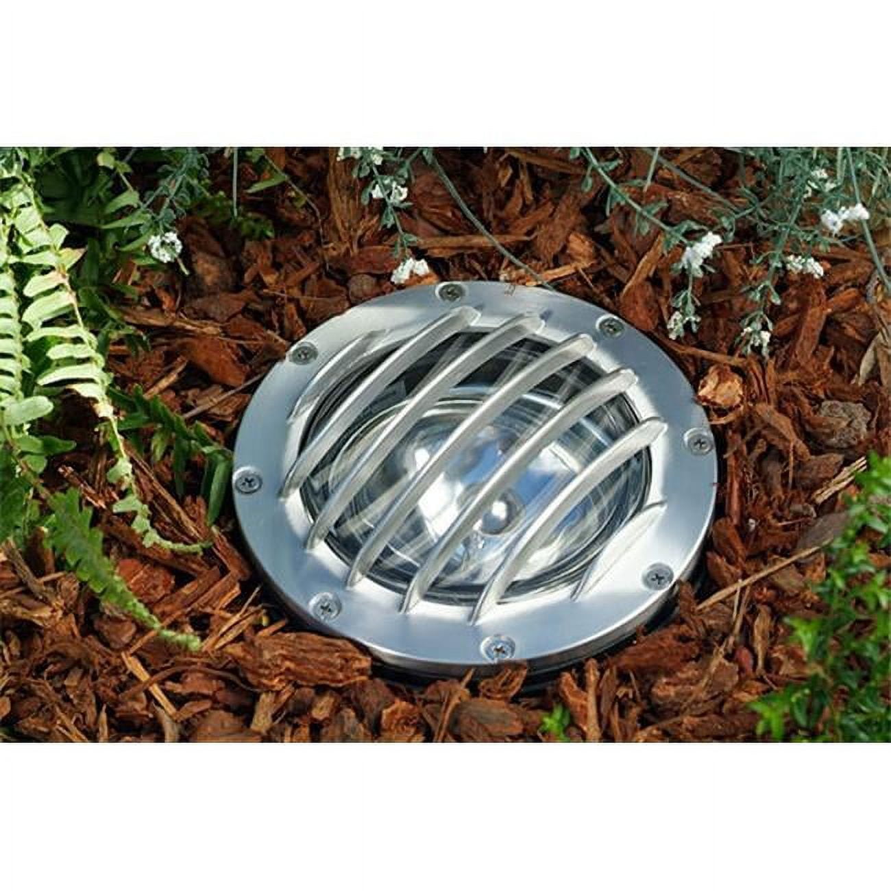 Cast Aluminum In-Ground Well Light with Grill, Electro-Plated Stainless Steel