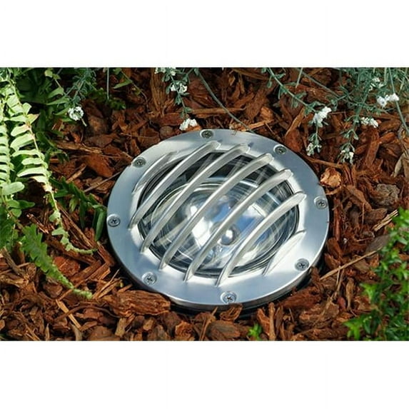Cast Aluminum In-Ground Well Light with Grill, Electro-Plated Stainless Steel