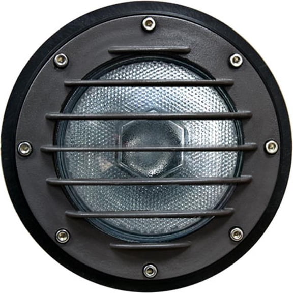Cast Aluminum In-Ground Well Light with Grill and PVC Sleeve, Black