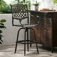 thumbnail image 1 of Cast Aluminum Outdoor Swivel Bar Stool | Diamond Lattice Design for Outdoor Decoration | Light and Durable Aluminum | Solves Rust and Weathering, 1 of 4