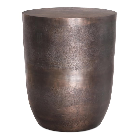 Cast Aluminum Sculptural Round Side Table in Antique Copper Finish, 21