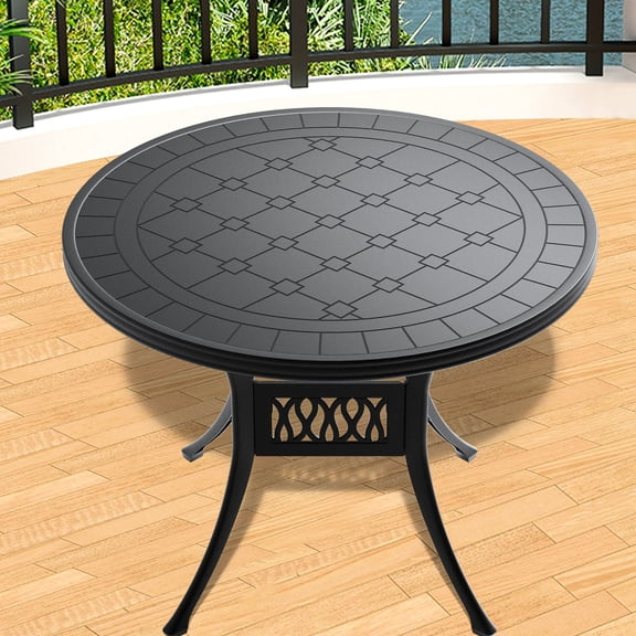 Cast Aluminum Table with UV-resistant Coating and PA66 Nylon Pads / Saves Space in Outdoor Area