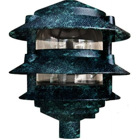 Cast Aluminum Three Tier Pagoda Light, Verde Green