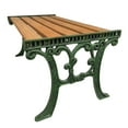 thumbnail image 1 of Cast Aluminum and Wood Antique Green Ornate Rectangular Coffee Table, 1 of 4