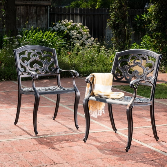 Cast Aluminum with Patina - Anti Rust Property - Outdoor Patio Dining - Two - chair Package