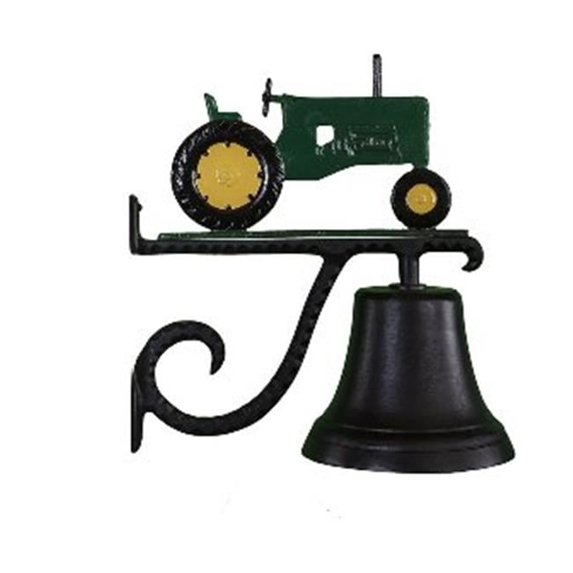 Cast Bell With Green Tractor Ornament