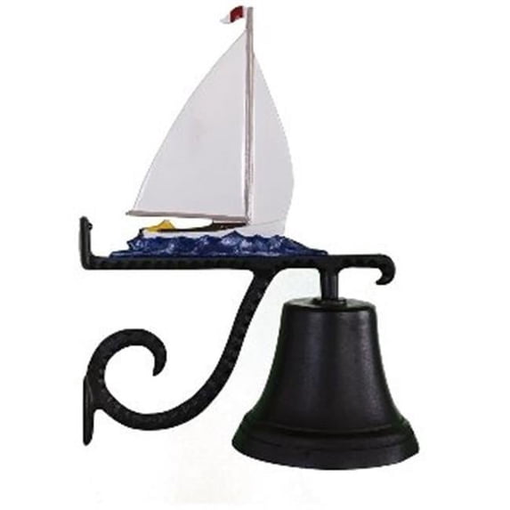 Cast Bell With Natural Color Sailboat Ornament