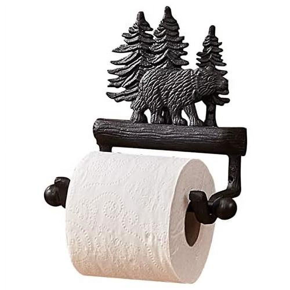 Cast Black Bear Toilet Tissue Holder