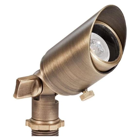 Cast Brass 12V Mini Outdoor Spotlight (Bronze) with 2W 2700K MR8 LED Bulb