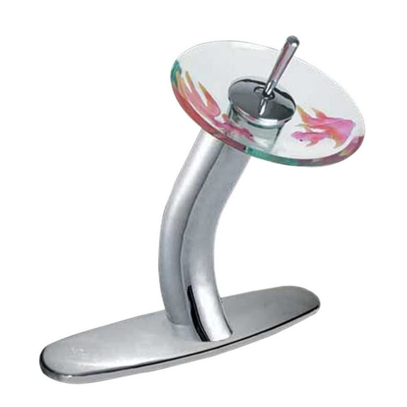 Cast Brass Chrome Waterfall Faucet Glass 12" Koi Fish | Renovator's Supply