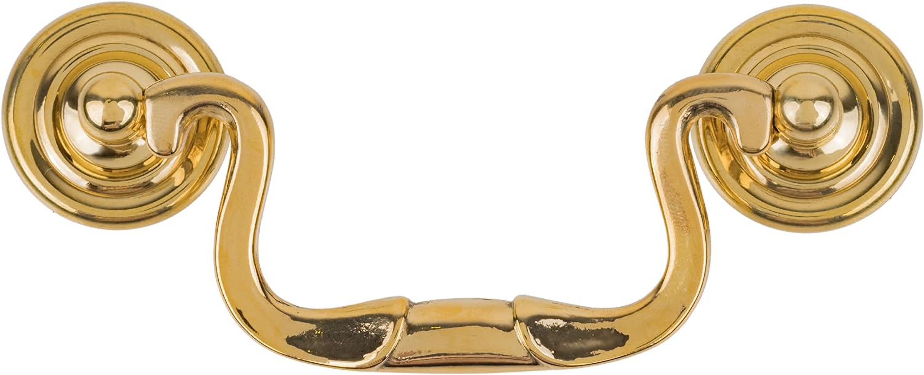 Cast Brass Swan Neck Drawer Bail Pull Centers 3 1/2" Antique