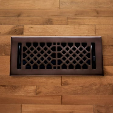 Cast Brass Vintage Industrial Vent Cover - Oil Rubbed Bronze - 2 x 10 (Overall: 3.75 x 11.5)