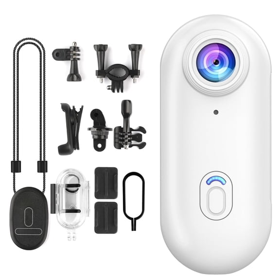 Cast Cam Action Camera, CastCam 4K Mini POV Camera with Magnetic Mount, for Fishing & Outdoor Sports, 120° Wide Angle Wearable Camera with Waterproof Case, Clip Mount, WiFi, Loop Recording